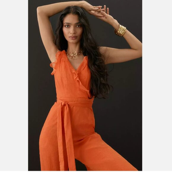 Brand new Hutch Shimmery Orange One-piece Jumpsuit - Picture 4 of 16